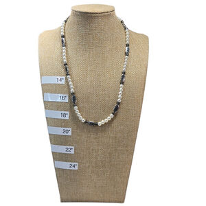 Brighton Necklace Women's White Glass Pearl Silver Tone Filigree Classy Fun